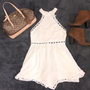 White halter romper